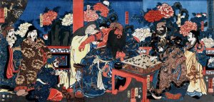 Kada hone o kezurite kan'u yakizu o ryoji suru zu by Utagawa Kuniyoshi Oil Painting