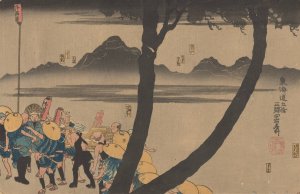 Night Procession by River by Utagawa Kuniyoshi Oil Painting