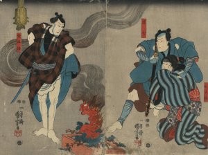 Oyone magoshichi taheiji by Utagawa Kuniyoshi Oil Painting