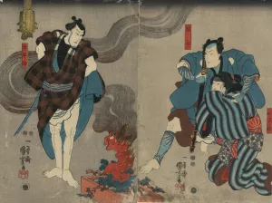 Oyone magoshichi taheiji by Utagawa Kuniyoshi Oil Painting