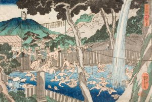 ROben Waterfall at Mount Oyama by Utagawa Kuniyoshi Oil Painting
