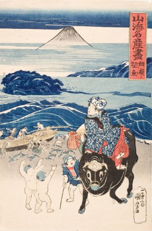 Sagami; Fisherman unloading Bonito by Utagawa Kuniyoshi Oil Painting
