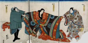 Taira no munemori mikazuki osen ebizako no ju by Utagawa Kuniyoshi Oil Painting
