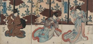 Tsubone iwafuji churo onoe meshitukai hatsu by Utagawa Kuniyoshi Oil Painting