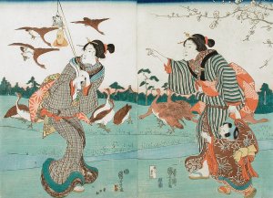 View of Yanagishima in Spring by Utagawa Kuniyoshi Oil Painting