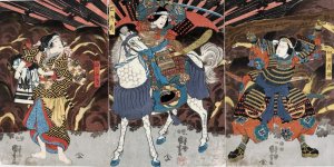 Wada yoshimori tomoe gozen yamabuki by Utagawa Kuniyoshi Oil Painting