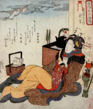 Woman Seated by Utagawa Kuniyoshi Oil Painting