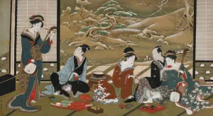 A Winter Party by Utagawa Toyoharu Oil Painting