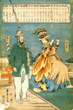 Ikoku kotoba - Amerika by Utagawa Yoshiiku Oil Painting