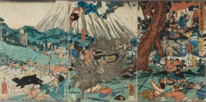 Lord Yoritomo's Hunt on Mt. Fuji by Utagawa Yoshikazu Oil Painting