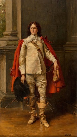 A Cavalier by Vaclav Brozik Oil Painting