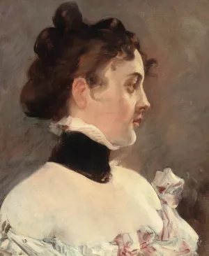 Young Woman in Profile Oil painting by Vaclav Brozik