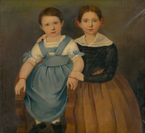 Double Portrait of Girls by Vaclav Govic Oil Painting