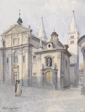 Georgsbasilika Prag by Vaclav Jansa Oil Painting