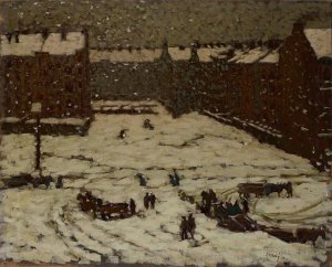 Vorstadt im Schneewetter by Vaclav Maly Oil Painting