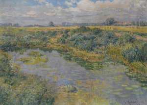 River Landscape by Vaclav Radimsky Oil Painting