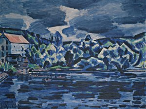 Thunderstorm By The River Otava by Vaclav Spala Oil Painting