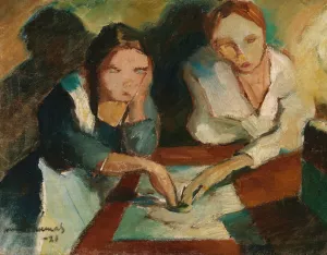 A spiritualistic seance by Vaino Kunnas Oil Painting