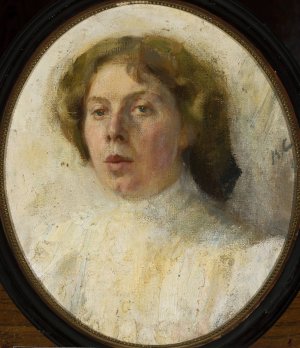 Portrait of a woman by Valentin Alexandrovich Serov Oil Painting