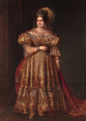 Maria Cristina of Bourbon by Valentin Carderera Y Solano Oil Painting