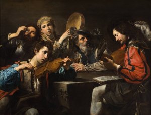A Musical Party by Valentin De Boulogne Oil Painting