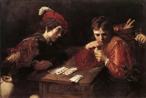 Card-Sharpers painting by Valentin De Boulogne