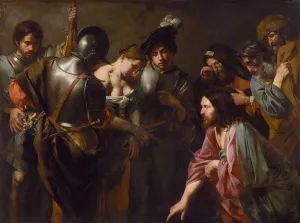 Christ and the Adulteress by Valentin De Boulogne Oil Painting