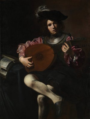 Lute Player by Valentin De Boulogne Oil Painting