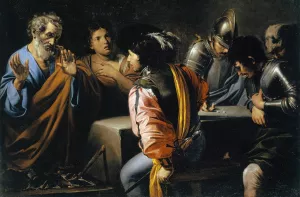 The Denial Of Peter by Valentin De Boulogne Oil Painting