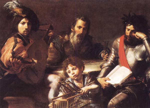 The Four Ages of Man by Valentin De Boulogne - Hand-Painted Oil Painting Reproduction