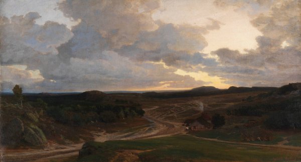 Abendstimmung in der Heide  by Valentin Ruths - Hand-Painted Oil Painting Reproduction