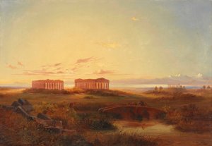 View of the Temples of Agrigento by Valentin Ruths Oil Painting