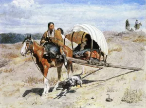 Crow Family on the Trail by Valentin Walter Bromley - Oil Painting Reproduction