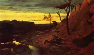 Crow Indian Burial by Valentin Walter Bromley Oil Painting