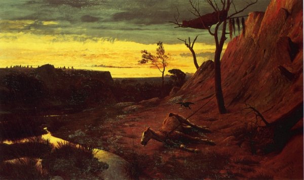 Crow Indian Burial by Valentin Walter Bromley - Hand-Painted Oil Painting Reproduction