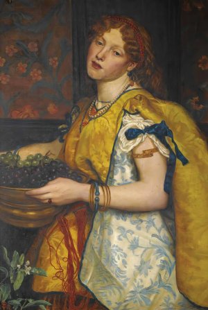 A Girl Carrying Grapes by Valentine Cameron Prinsep Oil Painting