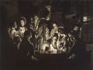 Experiment with the Air Pump Oil painting by Valentine Green