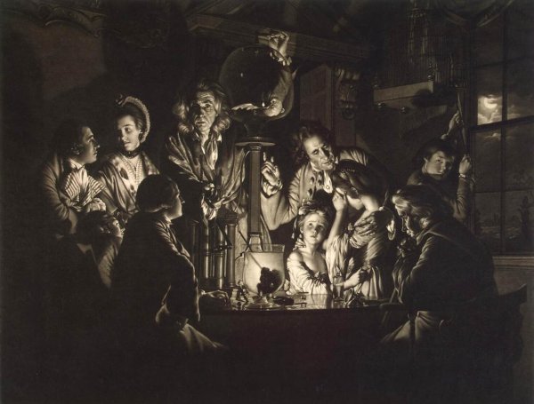 Experiment with the Air Pump by Valentine Green - Hand-Painted Oil Painting Reproduction