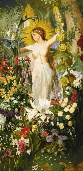 Flora by Valentine Walter Bromley Oil Painting
