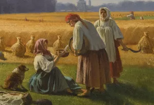 The Harvest by Valerian Konstantinovich Kamenev Oil Painting