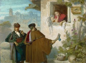Courting by Valeriano Dominguez Becquer Oil Painting