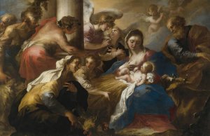 Adoration Of The Shepherds by Valerio Castello Oil Painting