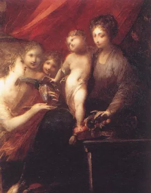 The Virgin of the Compote-Dish Oil painting by Valerio Castello