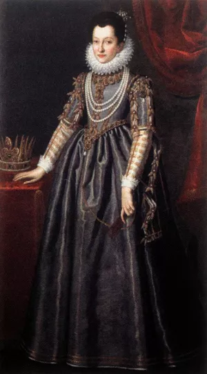 Portrait of Christine of Lorraine by Valore Casini Oil Painting