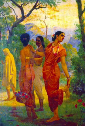 Shakuntala from Mahabharata by Raja Ravi Varma Oil Painting