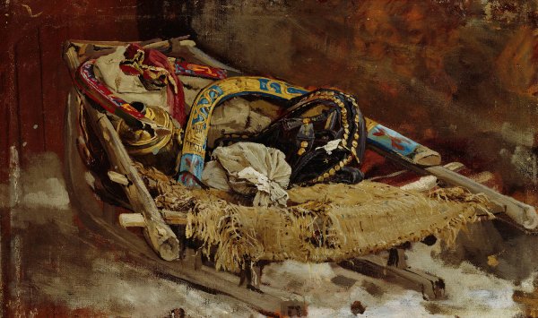 Main Product Photo of Sledge, Study Painting by Vasili Maksimovits Maksimov