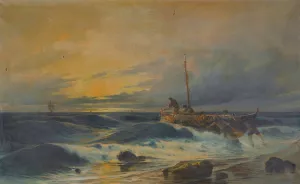Landing Ashore Oil painting by Vasilios Chatzis