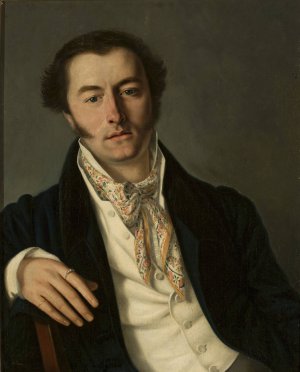 Portrait of a man by Vasily Andreevich Tropinin Oil Painting