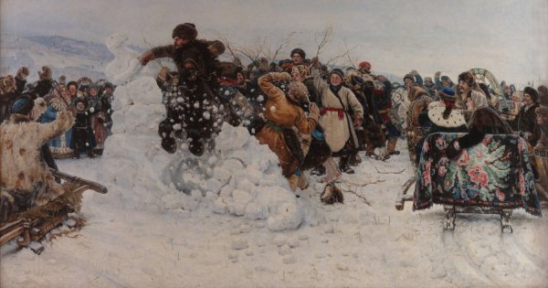 Taking a Snow Town by Vasily Surikov - Hand-Painted Oil Painting Reproduction
