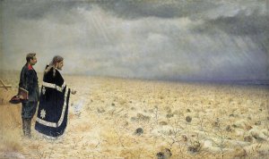 Defeated. Memorial service by Vasily Vereshchagin Oil Painting